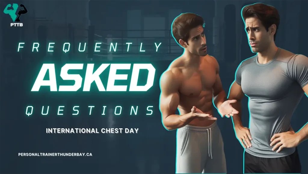 Two personal trainers talking about training chest muscles.